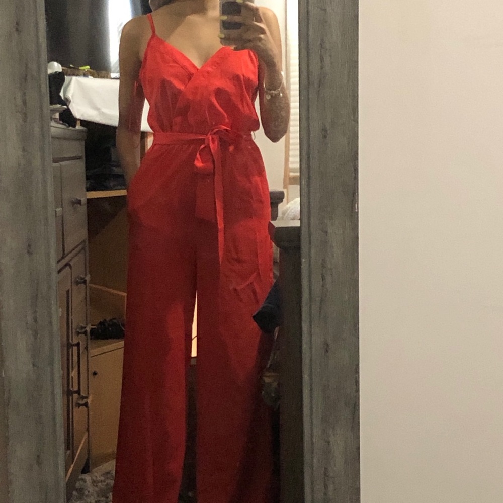Red orange jumpsuit